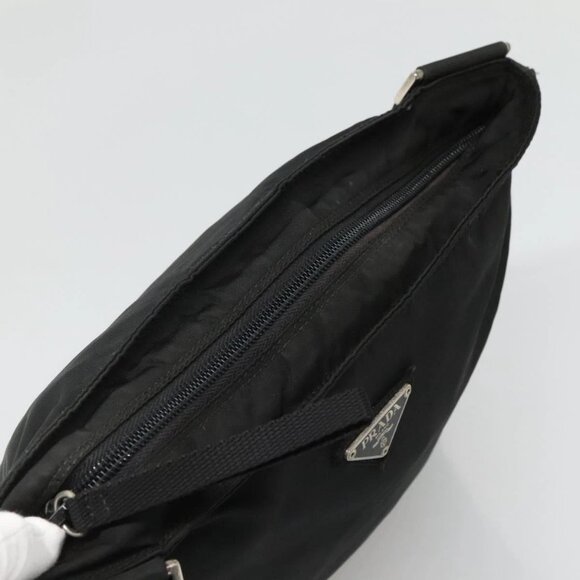 PRADA Shoulder Bag Nylon Black Silver Auth 132150 - Picture 7 of 16